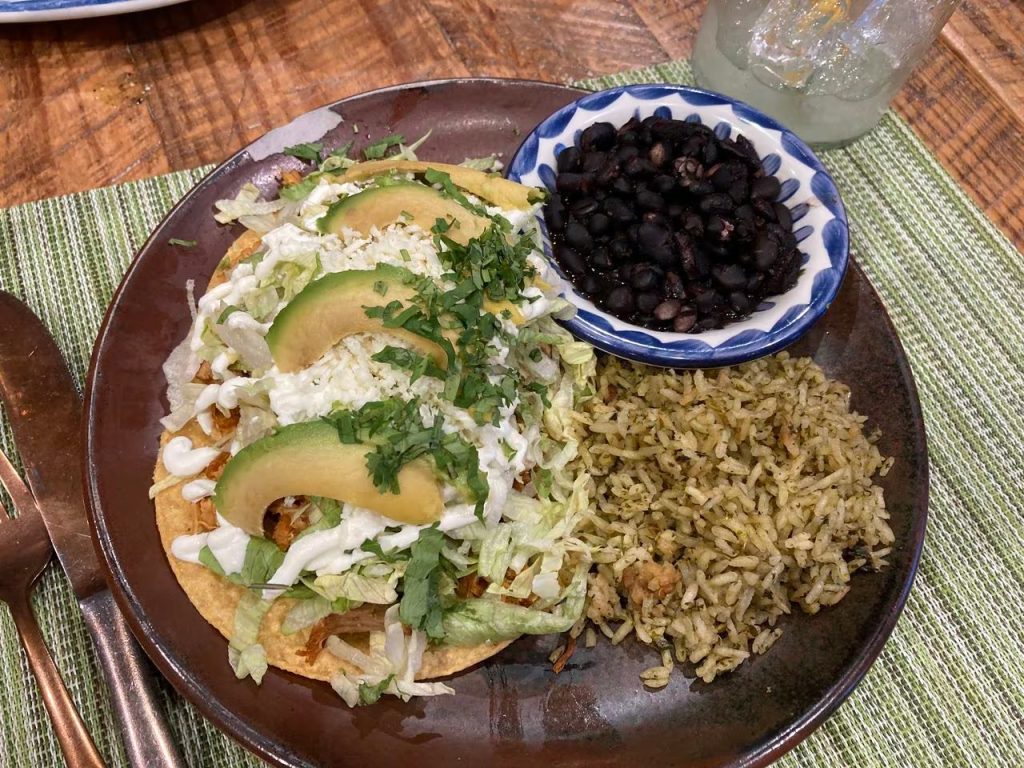 Chicken Tinga Tostada at El ZunZún, a Mexican restaurant in Vestavia Hills, a suburb of Birmingham, Alabama. (Mary Colurso | mcolurso@AL.com)